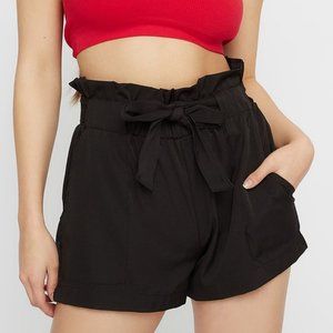 Black Paperbag Cinch Shorts